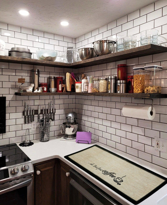 AntiSkid Dish Drying Heat & Water Protector Mat-SA-2553-2 (Coffee) Rugs Apricot