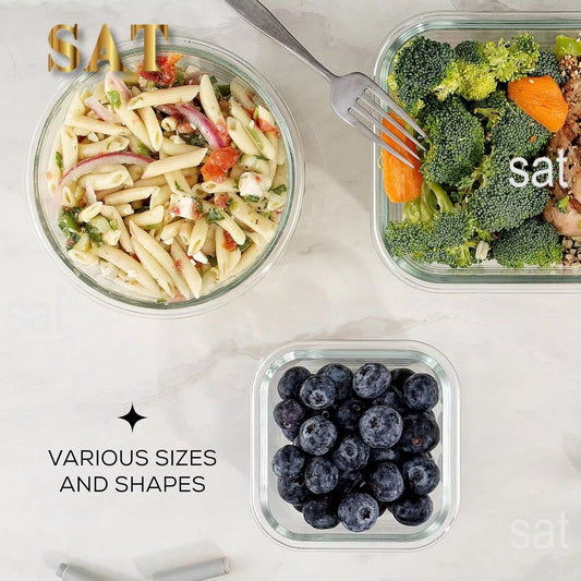 3 Pack Round Food Storage Containers With Lid-SA2408-291 Apricot