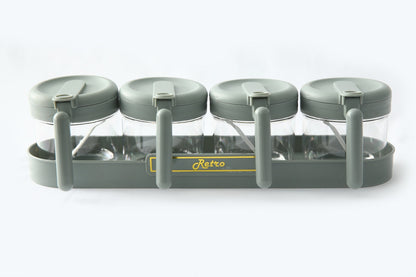 5PCs Spice Jar Seasoning Containers-SA2405-274 Spice and sugar Jar Apricot Gray