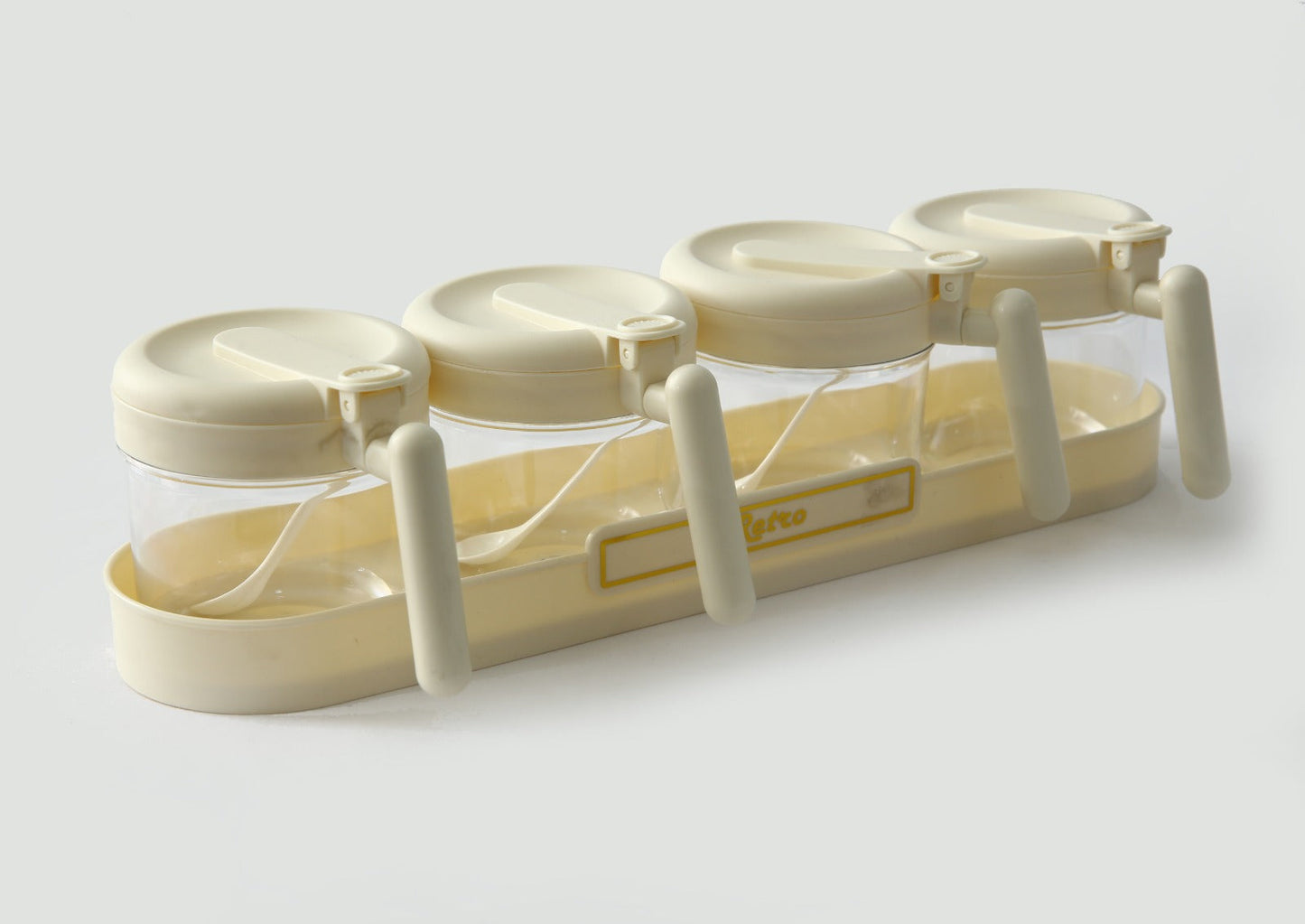 5PCs Spice Jar Seasoning Containers-SA2405-274 Spice and sugar Jar Apricot Crystal White