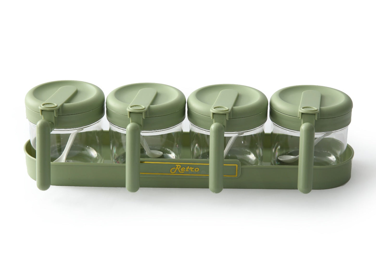 5PCs Spice Jar Seasoning Containers-SA2405-274 Spice and sugar Jar Apricot Green