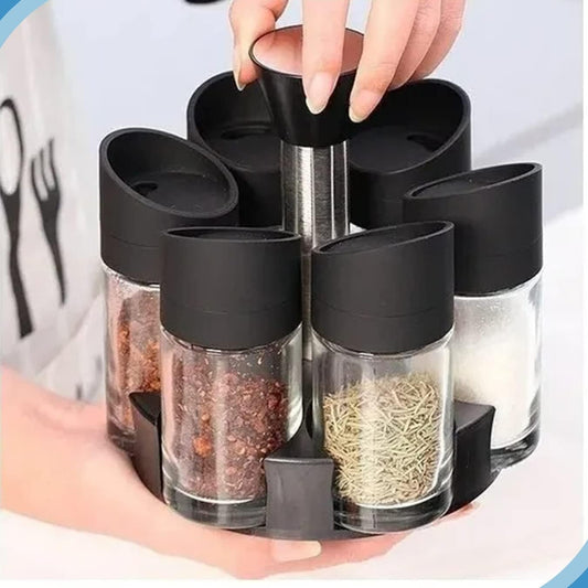 6PCS Rotatable Spice Jar-SA 2411-50 Spice and sugar Jar Apricot