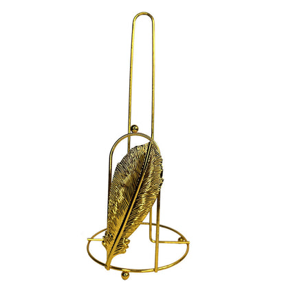 Stainless Steel Tissue Roll Holder-Feathers Tissue Box Apricot