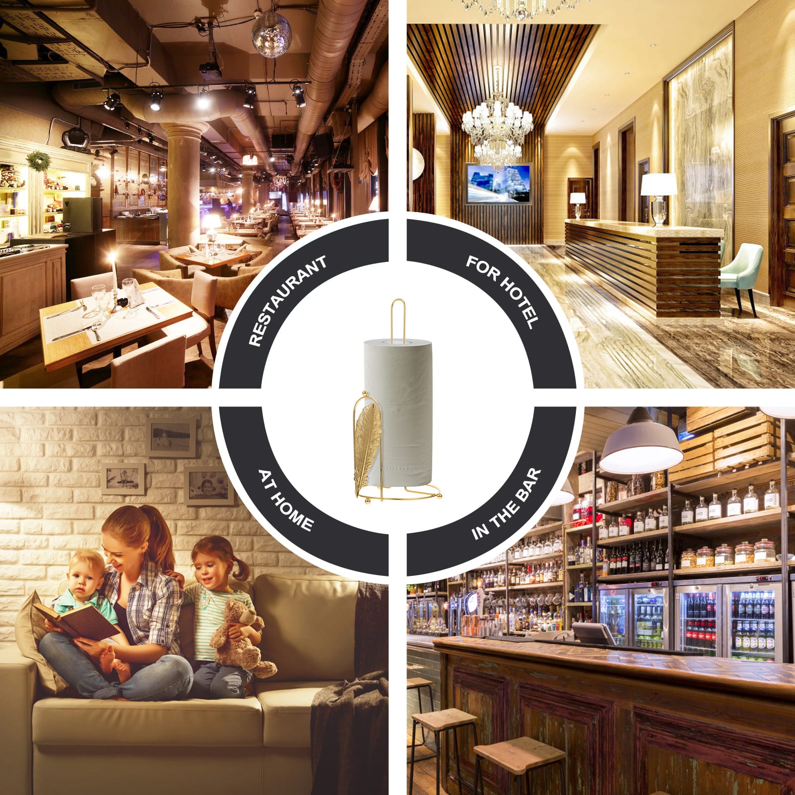 Stainless Steel Tissue Roll Holder-Feathers Tissue Box Apricot