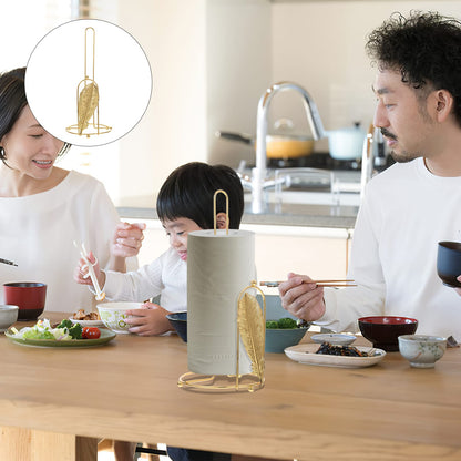 Stainless Steel Tissue Roll Holder-Feathers Tissue Box Apricot