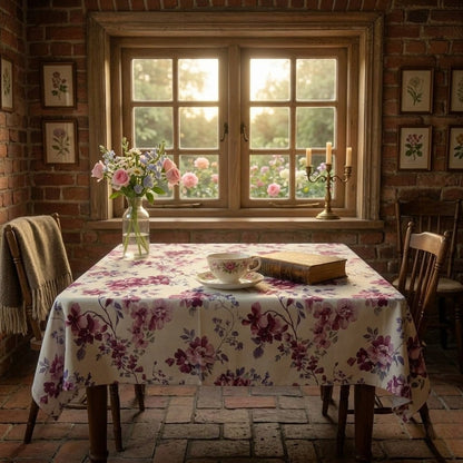 6 & 8 Seater Digital Printed Table Cover-TB59 Table Cover Apricot
