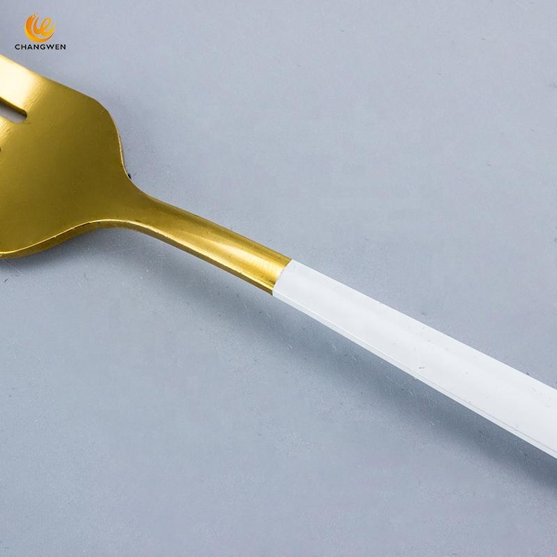 24 PCs Premium Steel Cutlery Set- (4406) White Over Golden Apricot