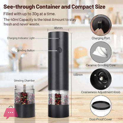 Electric Salt & Pepper Grinder (SA2510-018) Spice and sugar Jar Apricot