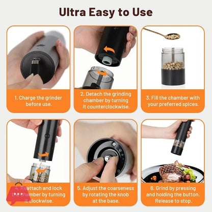 Electric Salt & Pepper Grinder (SA2510-018) Spice and sugar Jar Apricot