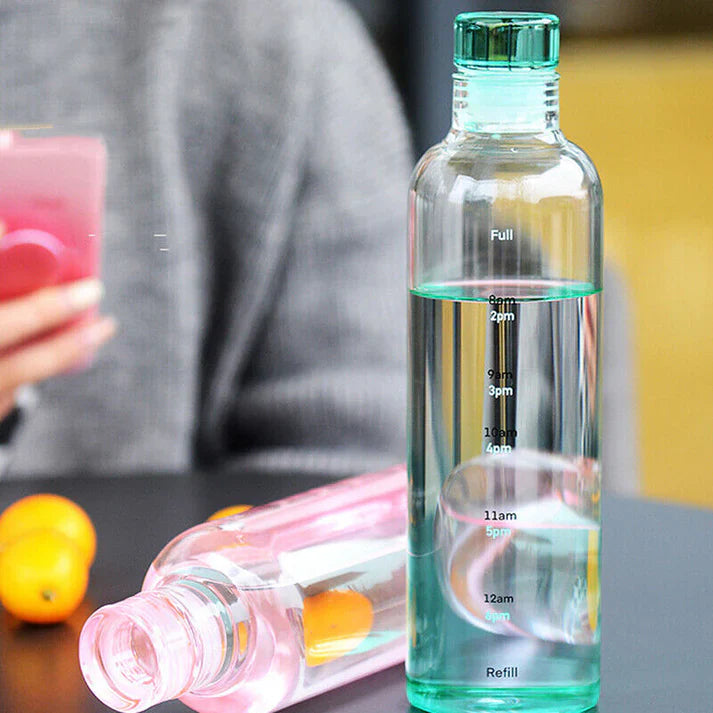 Water bottle with Time Marker Cover (SA2408-169) Apricot Blue